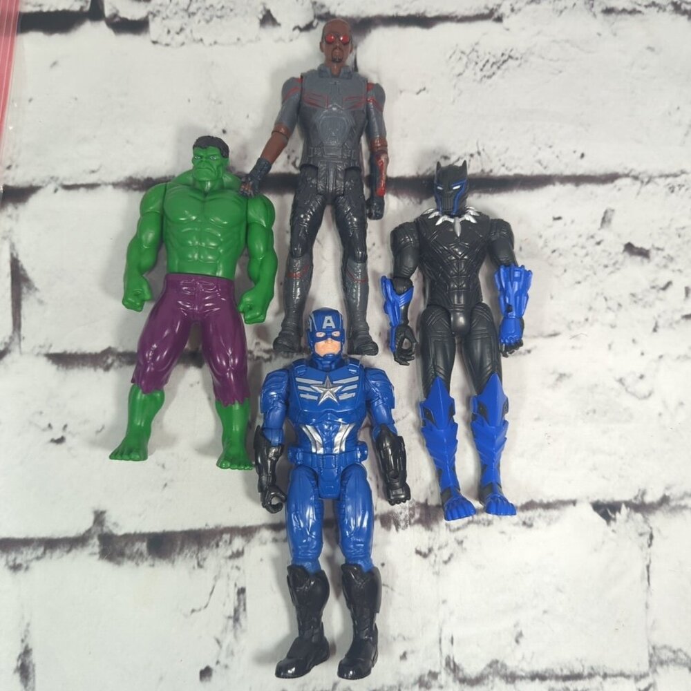 Marvel Avengers Mattel Action Figures Lot of 4 Hulk Capt America‎ 6.5"